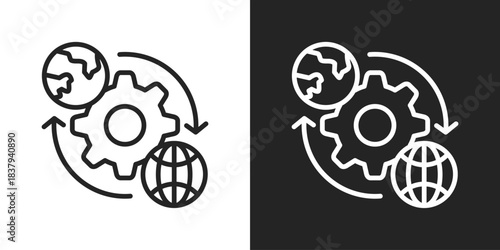 Transformation Icon In Black And White Line Style