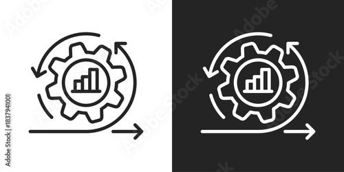 Agility Icon In Black And White Line Style