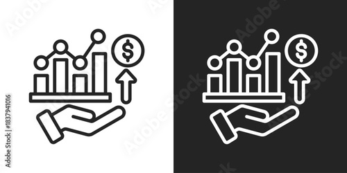 Incremental Icon In Black And White Line Style