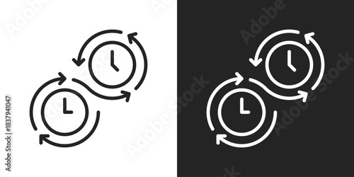 Long Term Icon In Black And White Line Style