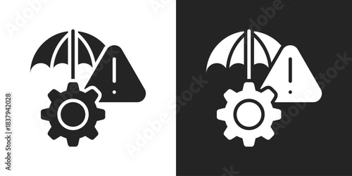 Mitigation Icon In Black And White Glyph Style