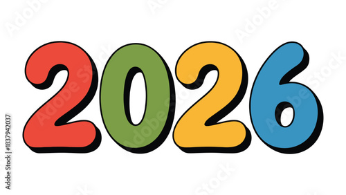 Colorful Anticipation: The numbers 2026, boldly presented in vibrant hues, stand as a symbol of future prospects and significant events.