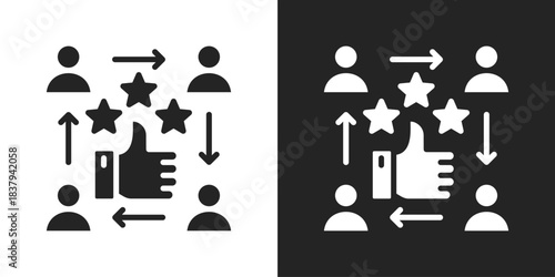 customer satisfaction Icon In Black And White Glyph Style