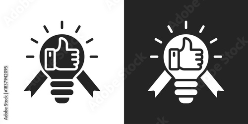 Best Practice Icon In Black And White Glyph Style