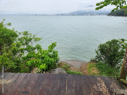 A sunny day at the beach in Ilha bela, Brazil.