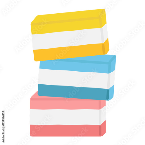 三段に重なったスポンジのイラスト