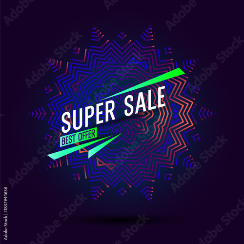A poster for a seasonal sale in a store, an attractive design in a concise style. An advertising banner for trading. Abstract background for the sale. Modern illustration.