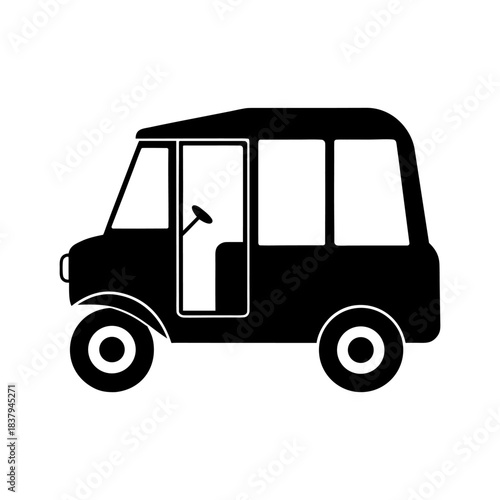 Urban Tuk Tuk Transport Icon Minimalist Vector.