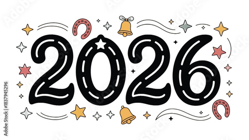 2026 Year Concept: A vibrant and captivating design celebrating the dawn of the year, filled with elements of joy and anticipation.