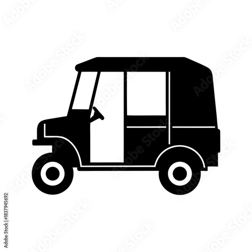Tuk Tuk Icon Taxi Vector Isolated on White Background.