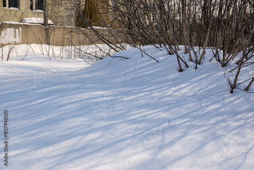Industrial area of the city in winter