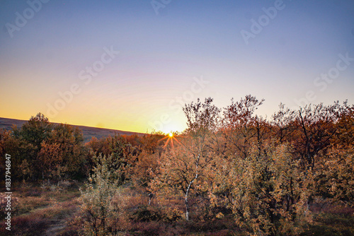 sunset in the mountains