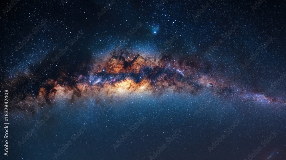 Obraz premium Majestic milky way galaxy with countless stars and cosmic dust clouds