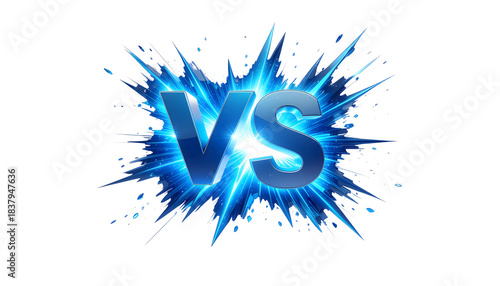 Modern VS versus icon in bold typography with neon glow