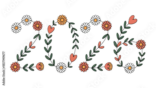 2026 Floral Design: a lovely and vibrant image that is made up of beautiful florals and represents the year 2026.