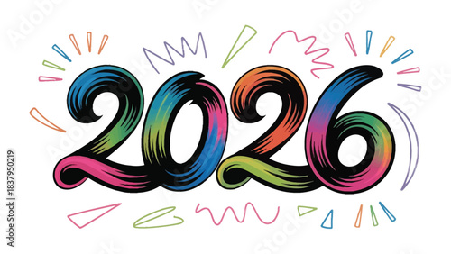Vibrant 2026: A colorful design with the number 2026 radiates joy and anticipation, symbolizing new beginnings, visions, and the spirit of a forward-thinking.