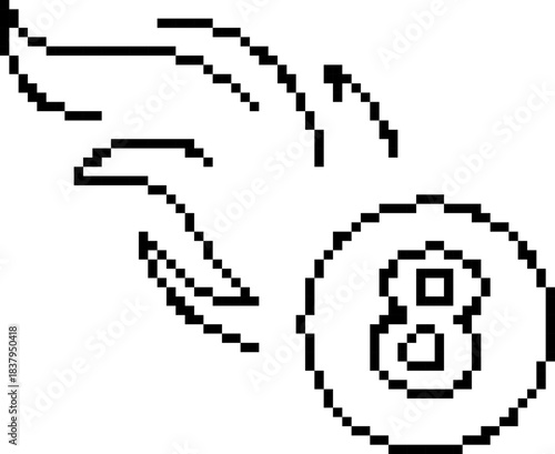 Billiards 8-bit pixel icon. Vector illustration.