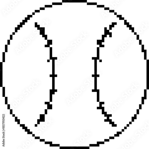 Baseball 8-bit pixel icon. Vector illustration.