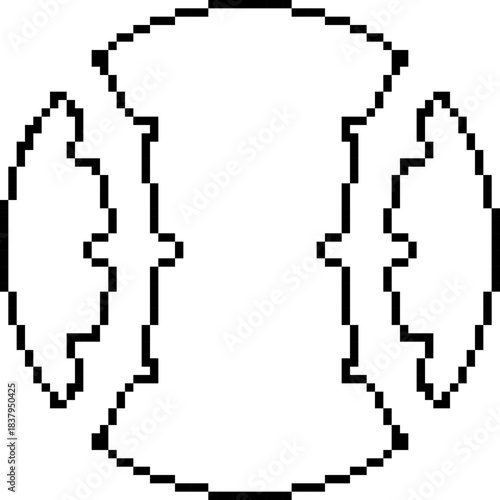 Baseball 8-bit pixel icon. Vector illustration.