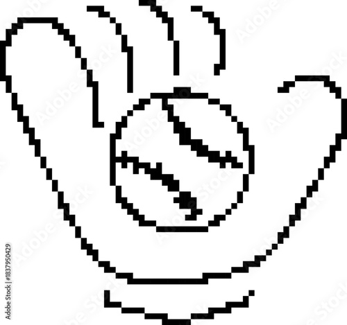 Baseball 8-bit pixel icon. Vector illustration.