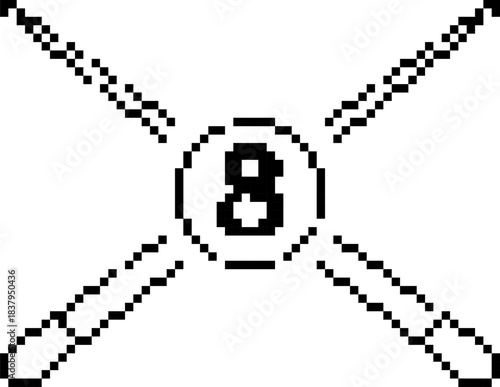Billiards 8-bit pixel icon. Vector illustration.