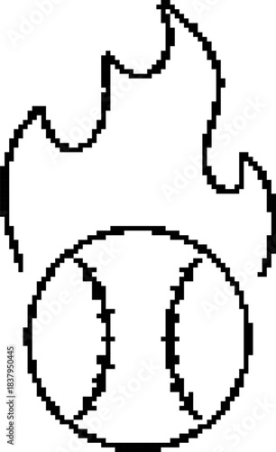Baseball 8-bit pixel icon. Vector illustration.