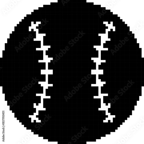 Baseball 8-bit pixel icon. Vector illustration.
