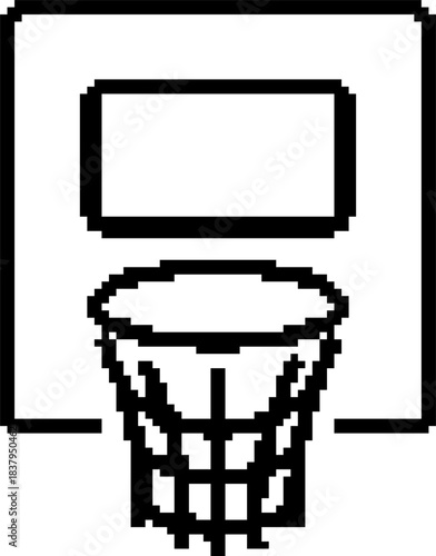 basketball 8-bit pixel icon. Vector illustration.