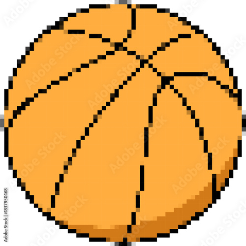 basketball 8-bit pixel icon. Vector illustration.