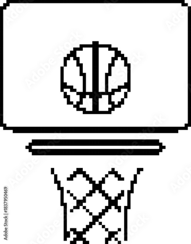 basketball 8-bit pixel icon. Vector illustration.