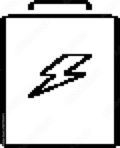 battery 8-bit pixel icon. Vector illustration.