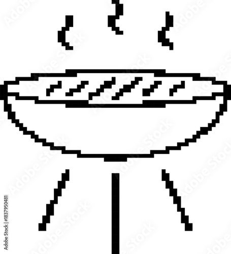 bbq 8-bit pixel icon. Vector illustration.