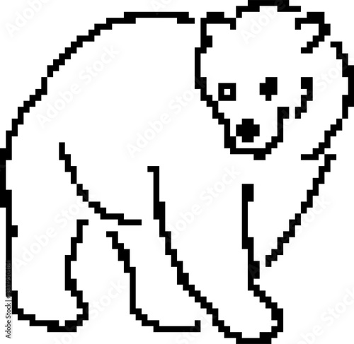 Bear 8-bit pixel icon. Vector illustration.