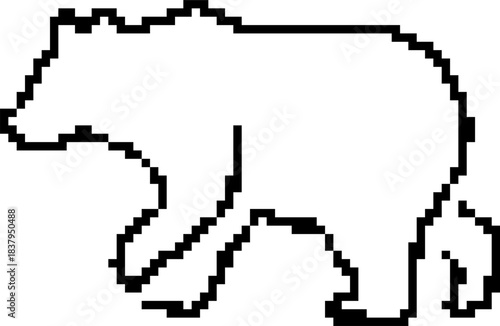 Bear 8-bit pixel icon. Vector illustration.