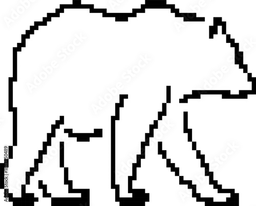 Bear 8-bit pixel icon. Vector illustration.
