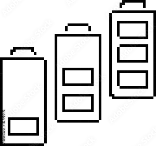 battery 8-bit pixel icon. Vector illustration.