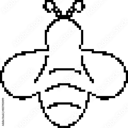 Bee 8-bit pixel icon. Vector illustration.