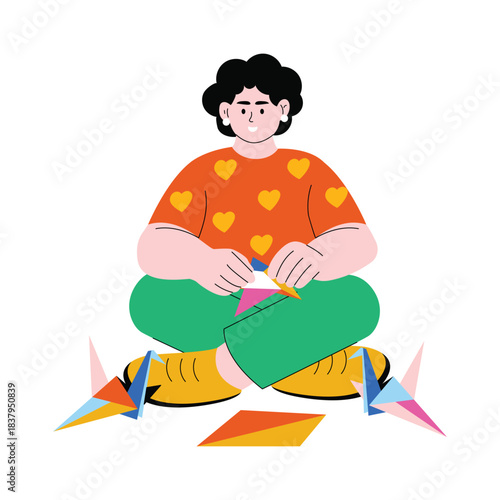 Making origami Flat Vector Icon EPS 10 File