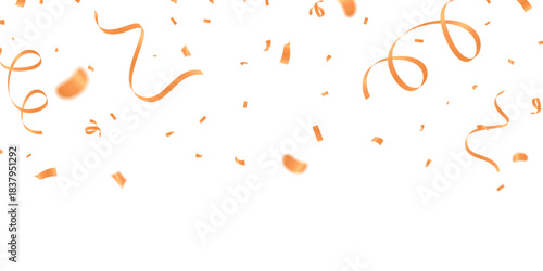 Beautiful orange confetti pattern background with zigzag pattern for celebration. Festive decoration vector illustration.
