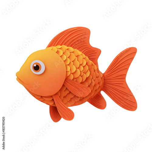 Orange fish 3d icon symbolizing abundance luck and New Year prosperity.