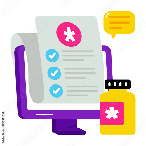 Trendy design icon of online prescription
