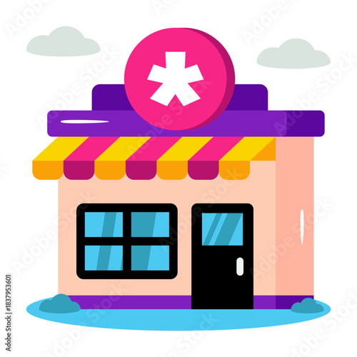 Modern design icon of clinic