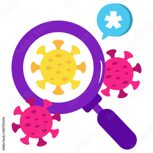 Flat design icon of covid analysis 