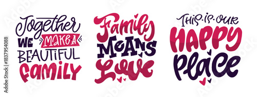 Funny hand drawn doodle lettering quote about Family. Lettering for t-shirt design, mug print, bag print, clothes fashion. 100% hand drawn vector image.
