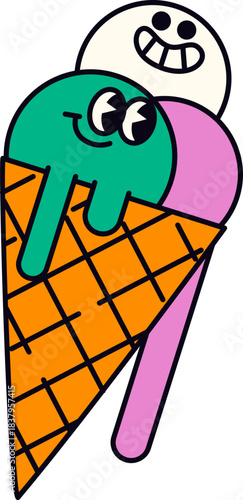 Icecream Balls with Faces