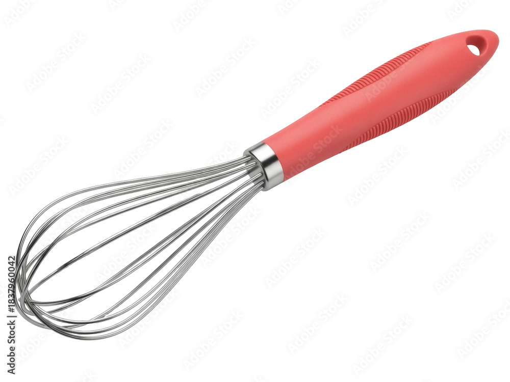 Obraz premium Isolated egg beater close up in studio for baking and mixing food with handle and metal rods