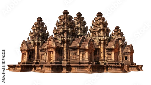 Isolated Cambodian temple architecture, ancient khmer monument, travel destination in Asia