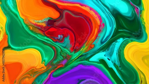 Vibrant Abstract Swirls of Color Flowing and Blending Together Seamlessly.