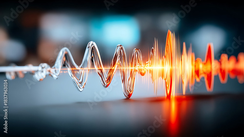 Sound wave audio signal frequency waveform energy vibration abstract technology spectrum dynamic financial growth 2026 acoustic pulse ripple resonance motion light glow