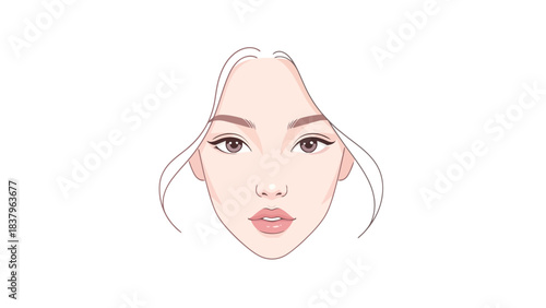 Digital illustration of a womans face with fair skin and light hair
